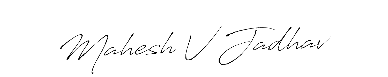 How to make Mahesh V Jadhav name signature. Use Antro_Vectra style for creating short signs online. This is the latest handwritten sign. Mahesh V Jadhav signature style 6 images and pictures png