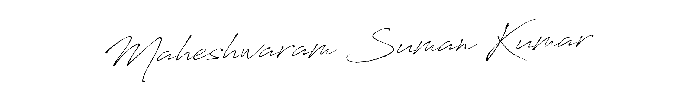 Antro_Vectra is a professional signature style that is perfect for those who want to add a touch of class to their signature. It is also a great choice for those who want to make their signature more unique. Get Maheshwaram Suman Kumar name to fancy signature for free. Maheshwaram Suman Kumar signature style 6 images and pictures png