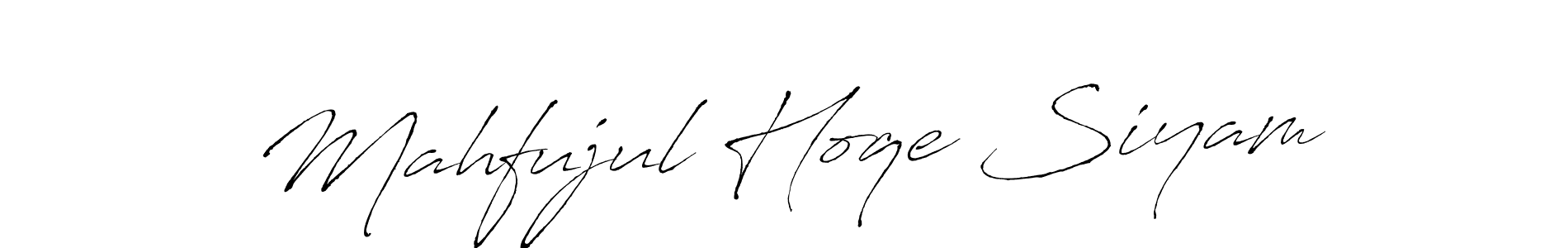 How to make Mahfujul Hoqe Siyam name signature. Use Antro_Vectra style for creating short signs online. This is the latest handwritten sign. Mahfujul Hoqe Siyam signature style 6 images and pictures png