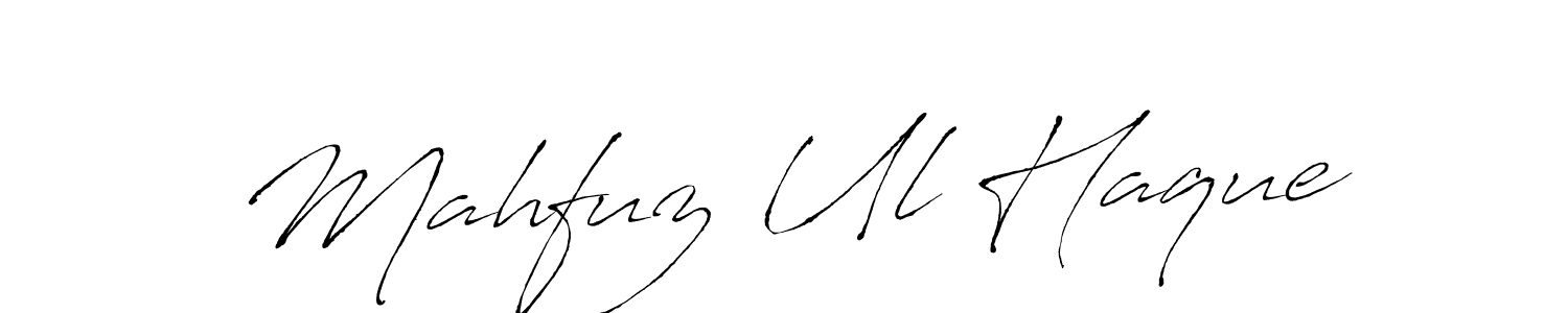 Make a beautiful signature design for name Mahfuz Ul Haque. With this signature (Antro_Vectra) style, you can create a handwritten signature for free. Mahfuz Ul Haque signature style 6 images and pictures png