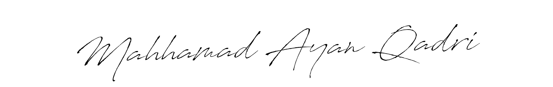 How to make Mahhamad Ayan Qadri name signature. Use Antro_Vectra style for creating short signs online. This is the latest handwritten sign. Mahhamad Ayan Qadri signature style 6 images and pictures png