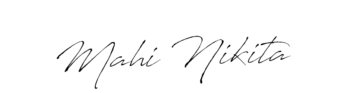 The best way (Antro_Vectra) to make a short signature is to pick only two or three words in your name. The name Mahi Nikita include a total of six letters. For converting this name. Mahi Nikita signature style 6 images and pictures png