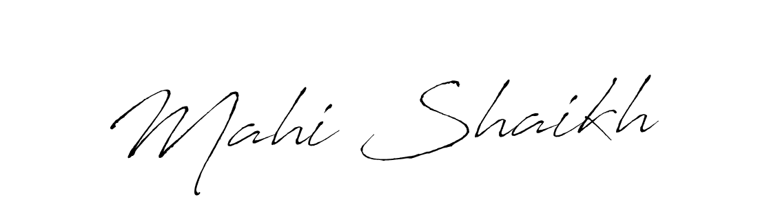 Make a beautiful signature design for name Mahi Shaikh. With this signature (Antro_Vectra) style, you can create a handwritten signature for free. Mahi Shaikh signature style 6 images and pictures png