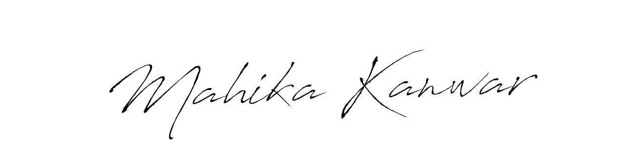 The best way (Antro_Vectra) to make a short signature is to pick only two or three words in your name. The name Mahika Kanwar include a total of six letters. For converting this name. Mahika Kanwar signature style 6 images and pictures png