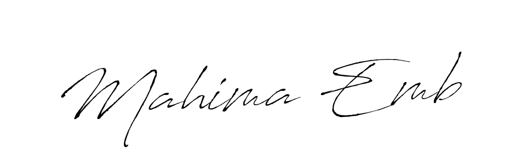 It looks lik you need a new signature style for name Mahima Emb. Design unique handwritten (Antro_Vectra) signature with our free signature maker in just a few clicks. Mahima Emb signature style 6 images and pictures png