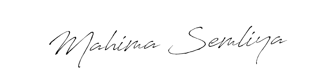 Design your own signature with our free online signature maker. With this signature software, you can create a handwritten (Antro_Vectra) signature for name Mahima Semliya. Mahima Semliya signature style 6 images and pictures png