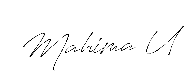 Similarly Antro_Vectra is the best handwritten signature design. Signature creator online .You can use it as an online autograph creator for name Mahima U. Mahima U signature style 6 images and pictures png