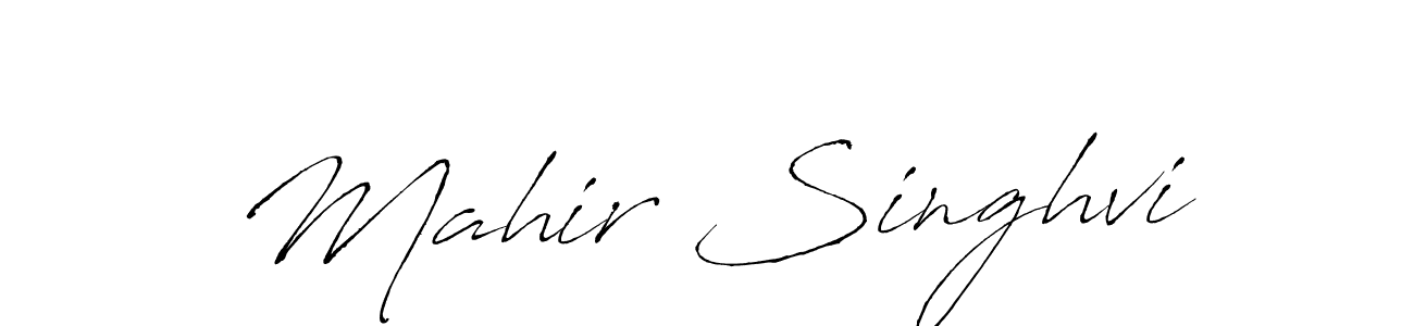 Antro_Vectra is a professional signature style that is perfect for those who want to add a touch of class to their signature. It is also a great choice for those who want to make their signature more unique. Get Mahir Singhvi name to fancy signature for free. Mahir Singhvi signature style 6 images and pictures png