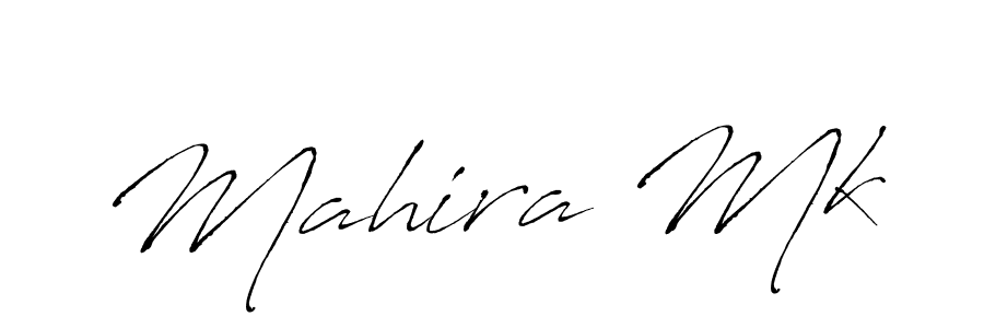 How to make Mahira Mk name signature. Use Antro_Vectra style for creating short signs online. This is the latest handwritten sign. Mahira Mk signature style 6 images and pictures png