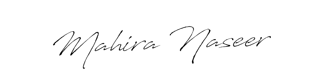 Make a beautiful signature design for name Mahira Naseer. With this signature (Antro_Vectra) style, you can create a handwritten signature for free. Mahira Naseer signature style 6 images and pictures png
