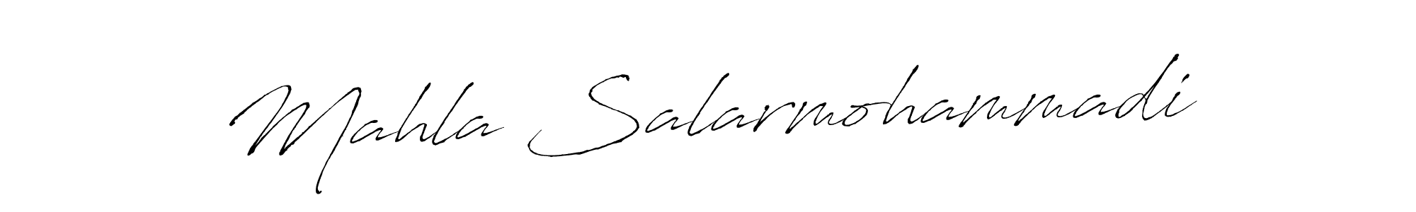 Antro_Vectra is a professional signature style that is perfect for those who want to add a touch of class to their signature. It is also a great choice for those who want to make their signature more unique. Get Mahla Salarmohammadi name to fancy signature for free. Mahla Salarmohammadi signature style 6 images and pictures png