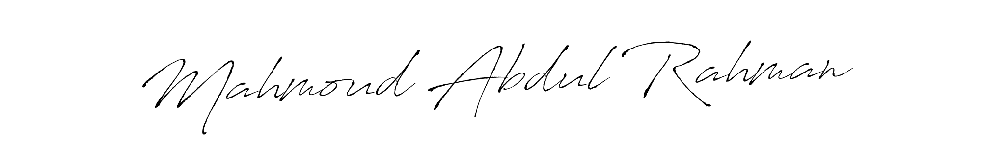Antro_Vectra is a professional signature style that is perfect for those who want to add a touch of class to their signature. It is also a great choice for those who want to make their signature more unique. Get Mahmoud Abdul Rahman name to fancy signature for free. Mahmoud Abdul Rahman signature style 6 images and pictures png