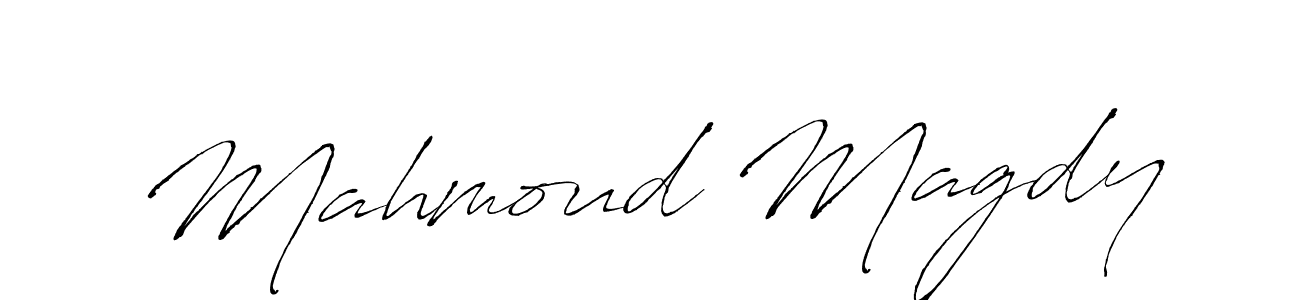 Design your own signature with our free online signature maker. With this signature software, you can create a handwritten (Antro_Vectra) signature for name Mahmoud Magdy. Mahmoud Magdy signature style 6 images and pictures png