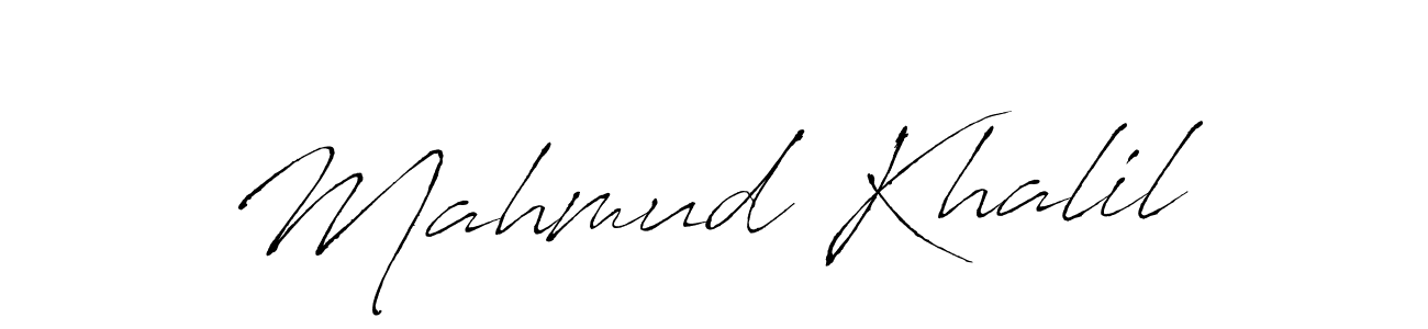 Make a beautiful signature design for name Mahmud Khalil. With this signature (Antro_Vectra) style, you can create a handwritten signature for free. Mahmud Khalil signature style 6 images and pictures png