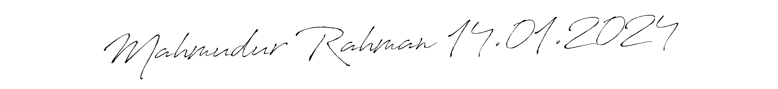 The best way (Antro_Vectra) to make a short signature is to pick only two or three words in your name. The name Mahmudur Rahman 14.01.2024 include a total of six letters. For converting this name. Mahmudur Rahman 14.01.2024 signature style 6 images and pictures png