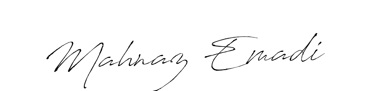 Make a beautiful signature design for name Mahnaz Emadi. With this signature (Antro_Vectra) style, you can create a handwritten signature for free. Mahnaz Emadi signature style 6 images and pictures png
