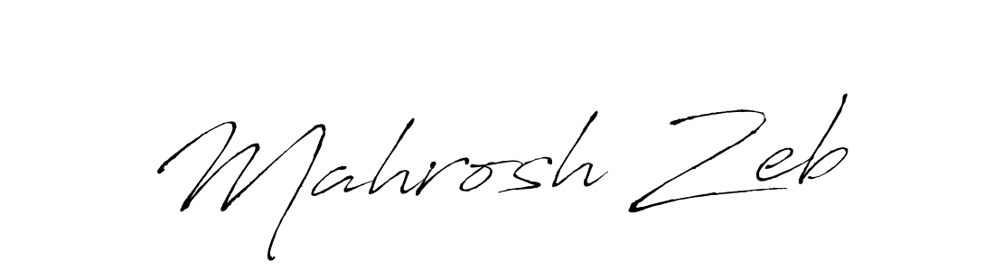 How to make Mahrosh Zeb name signature. Use Antro_Vectra style for creating short signs online. This is the latest handwritten sign. Mahrosh Zeb signature style 6 images and pictures png