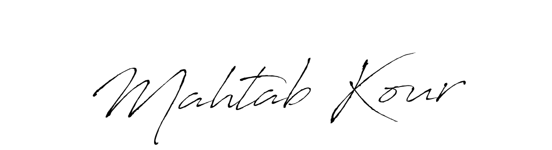 How to make Mahtab Kour name signature. Use Antro_Vectra style for creating short signs online. This is the latest handwritten sign. Mahtab Kour signature style 6 images and pictures png