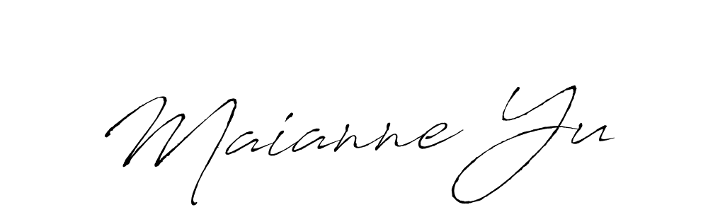 You should practise on your own different ways (Antro_Vectra) to write your name (Maianne Yu) in signature. don't let someone else do it for you. Maianne Yu signature style 6 images and pictures png