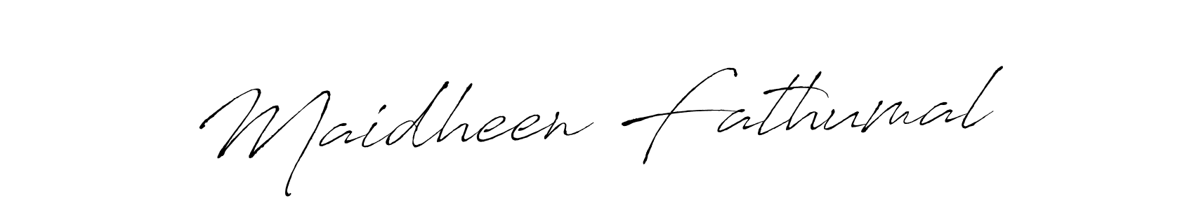 Make a beautiful signature design for name Maidheen Fathumal. With this signature (Antro_Vectra) style, you can create a handwritten signature for free. Maidheen Fathumal signature style 6 images and pictures png