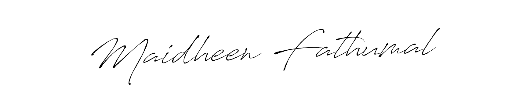 Make a beautiful signature design for name Maidheen Fathumal. With this signature (Antro_Vectra) style, you can create a handwritten signature for free. Maidheen Fathumal signature style 6 images and pictures png