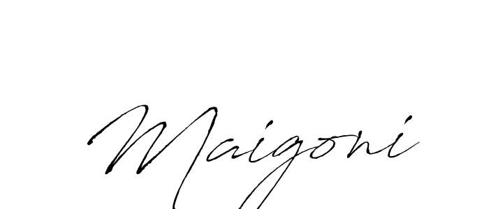 Use a signature maker to create a handwritten signature online. With this signature software, you can design (Antro_Vectra) your own signature for name Maigoni. Maigoni signature style 6 images and pictures png