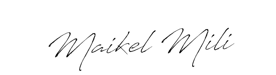Design your own signature with our free online signature maker. With this signature software, you can create a handwritten (Antro_Vectra) signature for name Maikel Mili. Maikel Mili signature style 6 images and pictures png