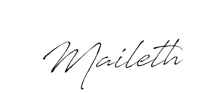Use a signature maker to create a handwritten signature online. With this signature software, you can design (Antro_Vectra) your own signature for name Maileth. Maileth signature style 6 images and pictures png