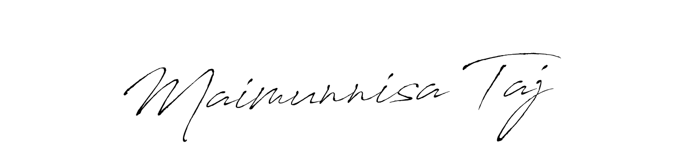 Design your own signature with our free online signature maker. With this signature software, you can create a handwritten (Antro_Vectra) signature for name Maimunnisa Taj. Maimunnisa Taj signature style 6 images and pictures png