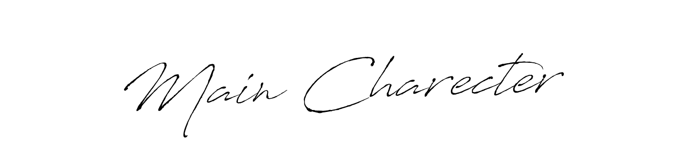 Use a signature maker to create a handwritten signature online. With this signature software, you can design (Antro_Vectra) your own signature for name Main Charecter. Main Charecter signature style 6 images and pictures png