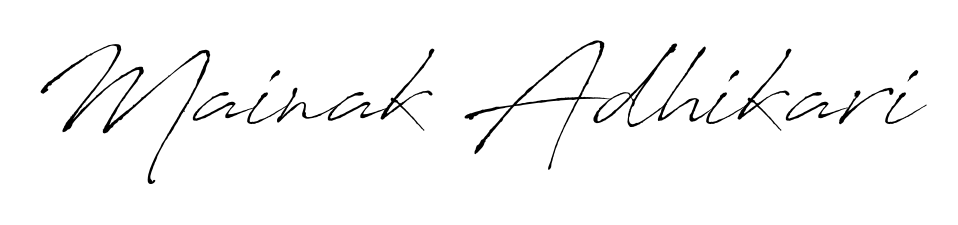 Create an unforgettable impression when signing with Mainak Adhikari name styled in Antro_Vectra typography. 100% free online generator. Mainak Adhikari signature style 6 images and pictures png