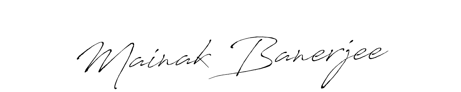 Make a beautiful signature design for name Mainak Banerjee. With this signature (Antro_Vectra) style, you can create a handwritten signature for free. Mainak Banerjee signature style 6 images and pictures png