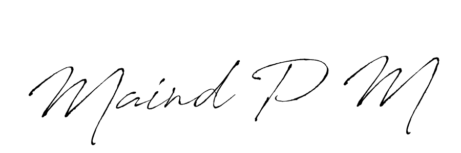 Maind P M stylish signature style. Best Handwritten Sign (Antro_Vectra) for my name. Handwritten Signature Collection Ideas for my name Maind P M. Maind P M signature style 6 images and pictures png