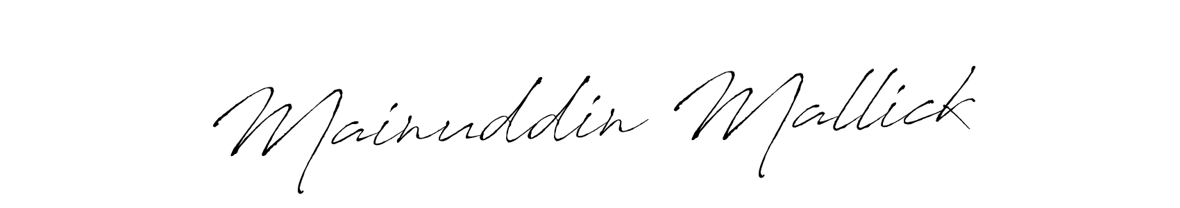 Mainuddin Mallick stylish signature style. Best Handwritten Sign (Antro_Vectra) for my name. Handwritten Signature Collection Ideas for my name Mainuddin Mallick. Mainuddin Mallick signature style 6 images and pictures png