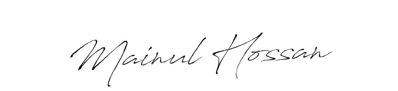 Design your own signature with our free online signature maker. With this signature software, you can create a handwritten (Antro_Vectra) signature for name Mainul Hossan. Mainul Hossan signature style 6 images and pictures png