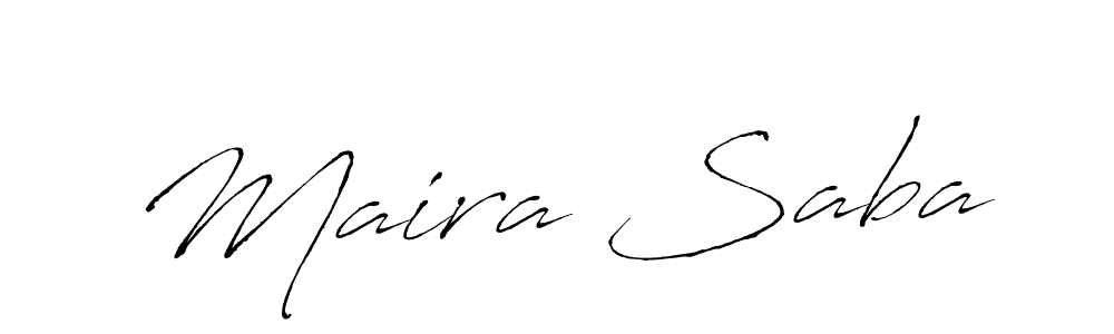How to make Maira Saba name signature. Use Antro_Vectra style for creating short signs online. This is the latest handwritten sign. Maira Saba signature style 6 images and pictures png