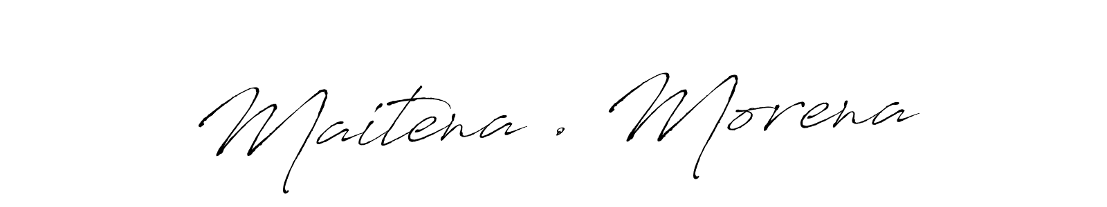 The best way (Antro_Vectra) to make a short signature is to pick only two or three words in your name. The name Maitena . Morena include a total of six letters. For converting this name. Maitena . Morena signature style 6 images and pictures png