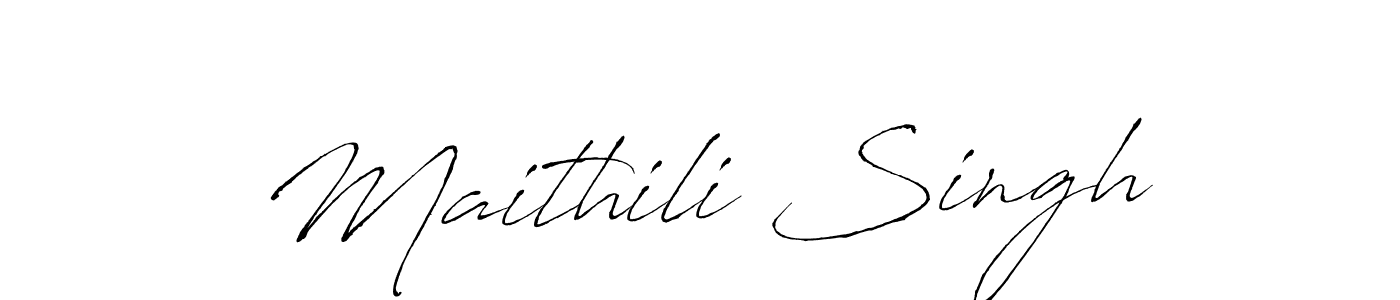 How to make Maithili Singh name signature. Use Antro_Vectra style for creating short signs online. This is the latest handwritten sign. Maithili Singh signature style 6 images and pictures png