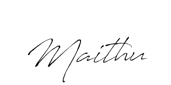 Make a beautiful signature design for name Maithu. With this signature (Antro_Vectra) style, you can create a handwritten signature for free. Maithu signature style 6 images and pictures png