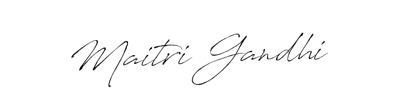 How to make Maitri Gandhi name signature. Use Antro_Vectra style for creating short signs online. This is the latest handwritten sign. Maitri Gandhi signature style 6 images and pictures png
