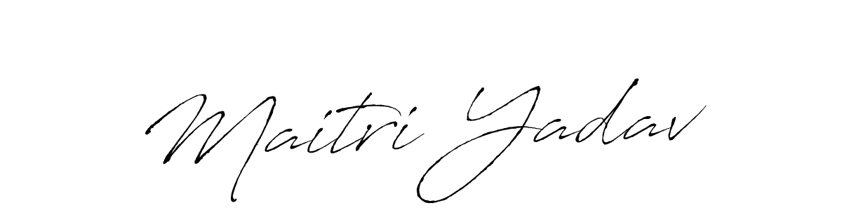 How to make Maitri Yadav name signature. Use Antro_Vectra style for creating short signs online. This is the latest handwritten sign. Maitri Yadav signature style 6 images and pictures png