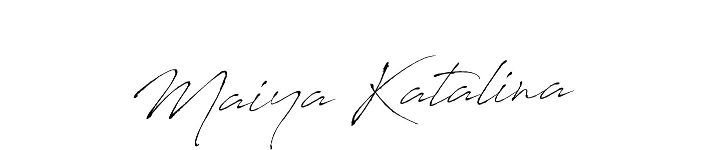 How to make Maiya Katalina name signature. Use Antro_Vectra style for creating short signs online. This is the latest handwritten sign. Maiya Katalina signature style 6 images and pictures png