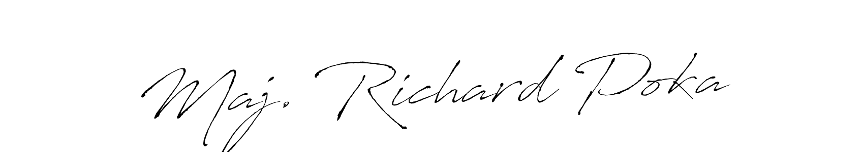 Make a short Maj. Richard Poka signature style. Manage your documents anywhere anytime using Antro_Vectra. Create and add eSignatures, submit forms, share and send files easily. Maj. Richard Poka signature style 6 images and pictures png