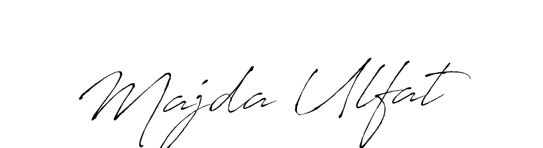 How to make Majda Ulfat name signature. Use Antro_Vectra style for creating short signs online. This is the latest handwritten sign. Majda Ulfat signature style 6 images and pictures png