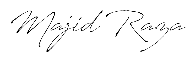 Give your name Majid Raza an exquisite flair with the Antro_Vectra script font. Ideal for contracts, resumes, and formal letterheads. Majid Raza signature style 6 images and pictures png