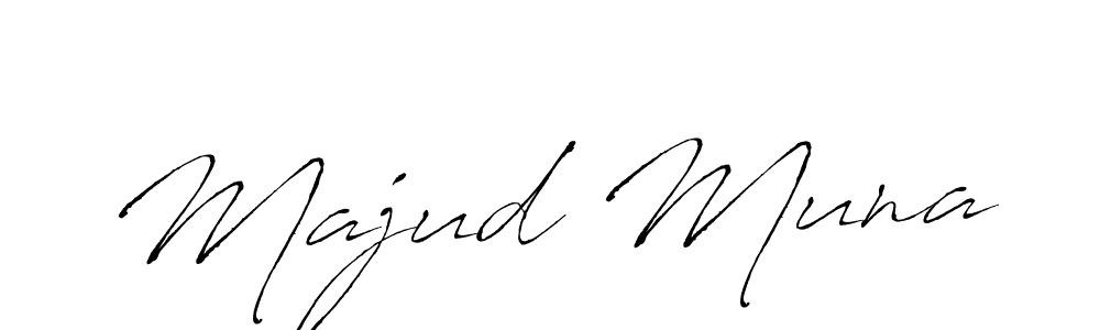 Make a beautiful signature design for name Majud Muna. With this signature (Antro_Vectra) style, you can create a handwritten signature for free. Majud Muna signature style 6 images and pictures png