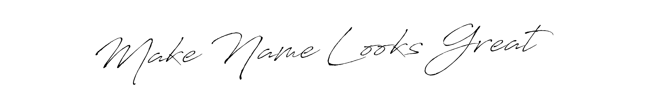 How to make Make Name Looks Great signature? Antro_Vectra is a professional autograph style. Create handwritten signature for Make Name Looks Great name. Make Name Looks Great signature style 6 images and pictures png