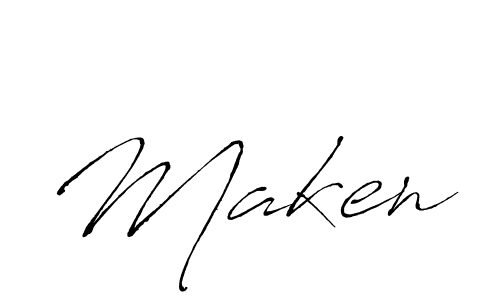 Make a beautiful signature design for name Maken. With this signature (Antro_Vectra) style, you can create a handwritten signature for free. Maken signature style 6 images and pictures png
