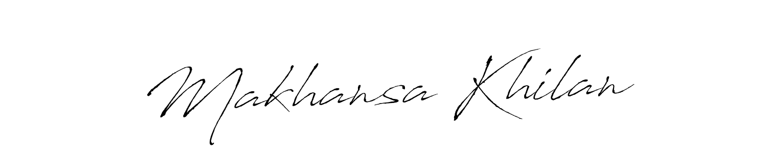 How to make Makhansa Khilan name signature. Use Antro_Vectra style for creating short signs online. This is the latest handwritten sign. Makhansa Khilan signature style 6 images and pictures png