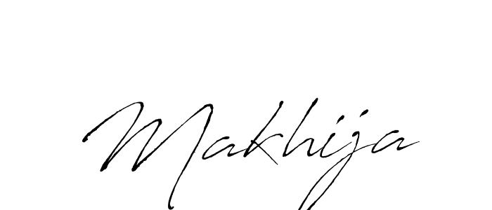 Make a beautiful signature design for name Makhija. With this signature (Antro_Vectra) style, you can create a handwritten signature for free. Makhija signature style 6 images and pictures png